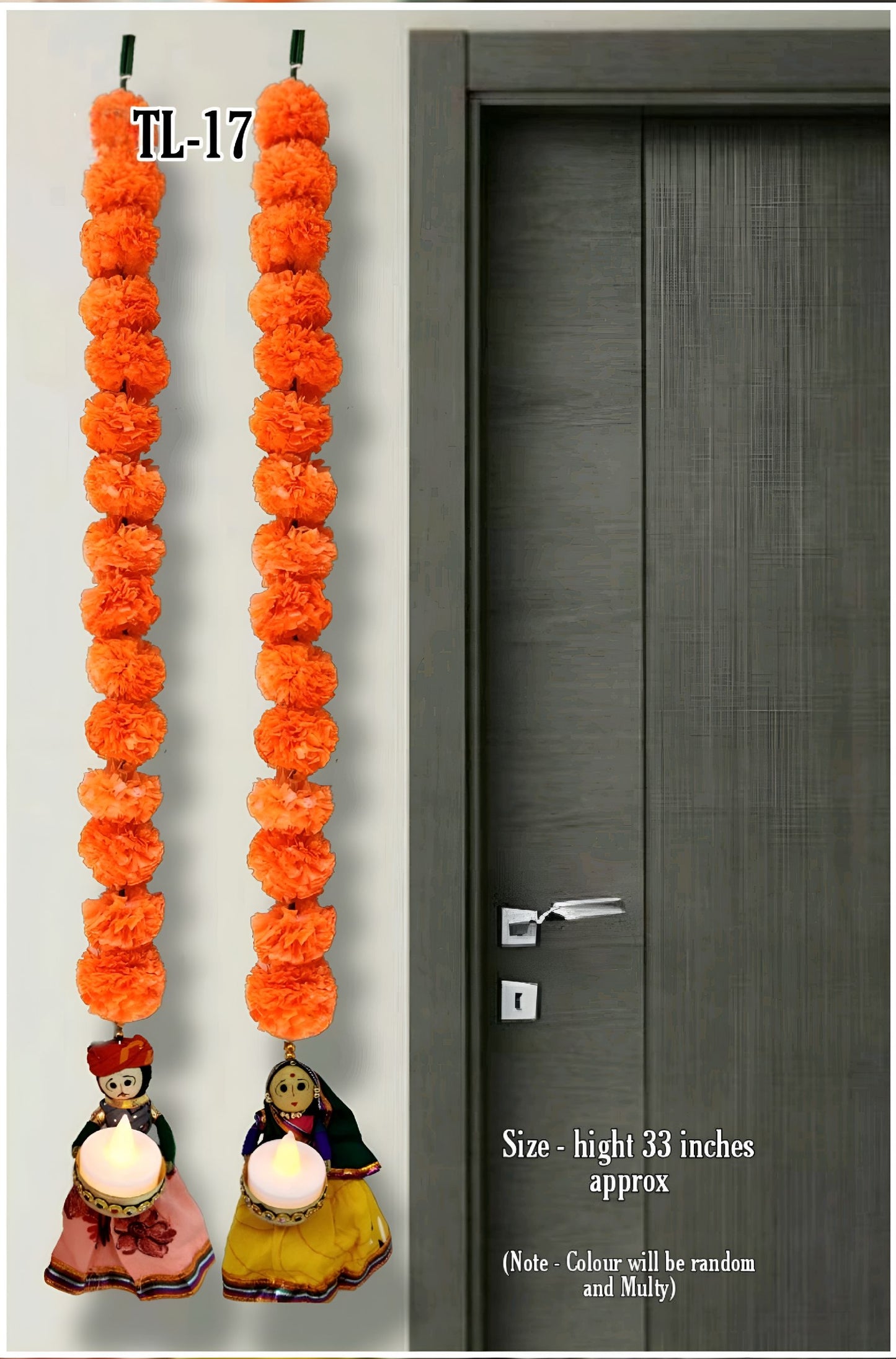 Paire de bougies chauffe-plat suspendues en forme de marionnettes à fleurs