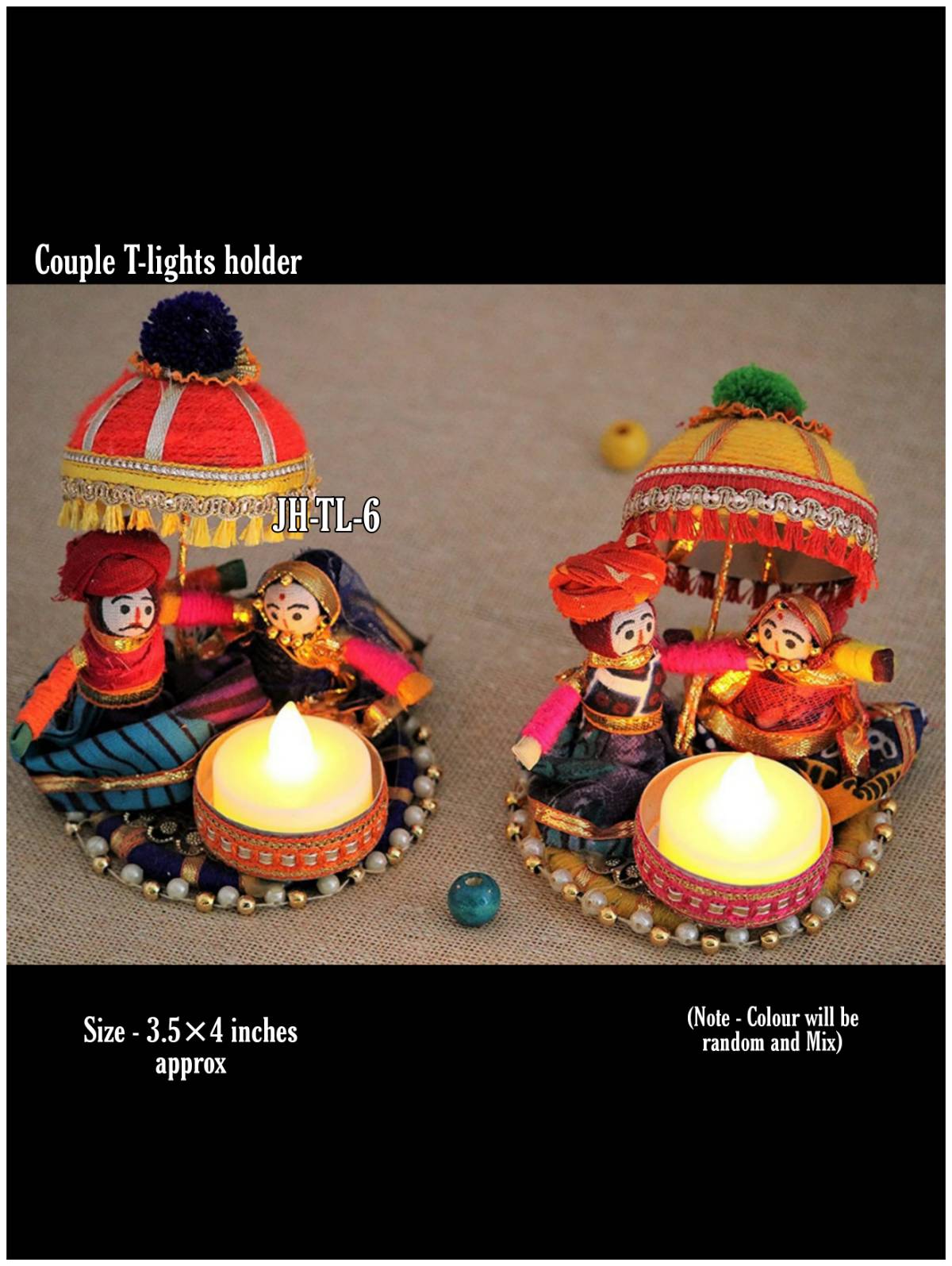 Tribal couple Tea light holder