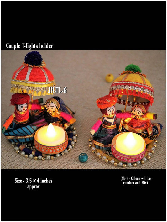 Tribal couple Tea light holder