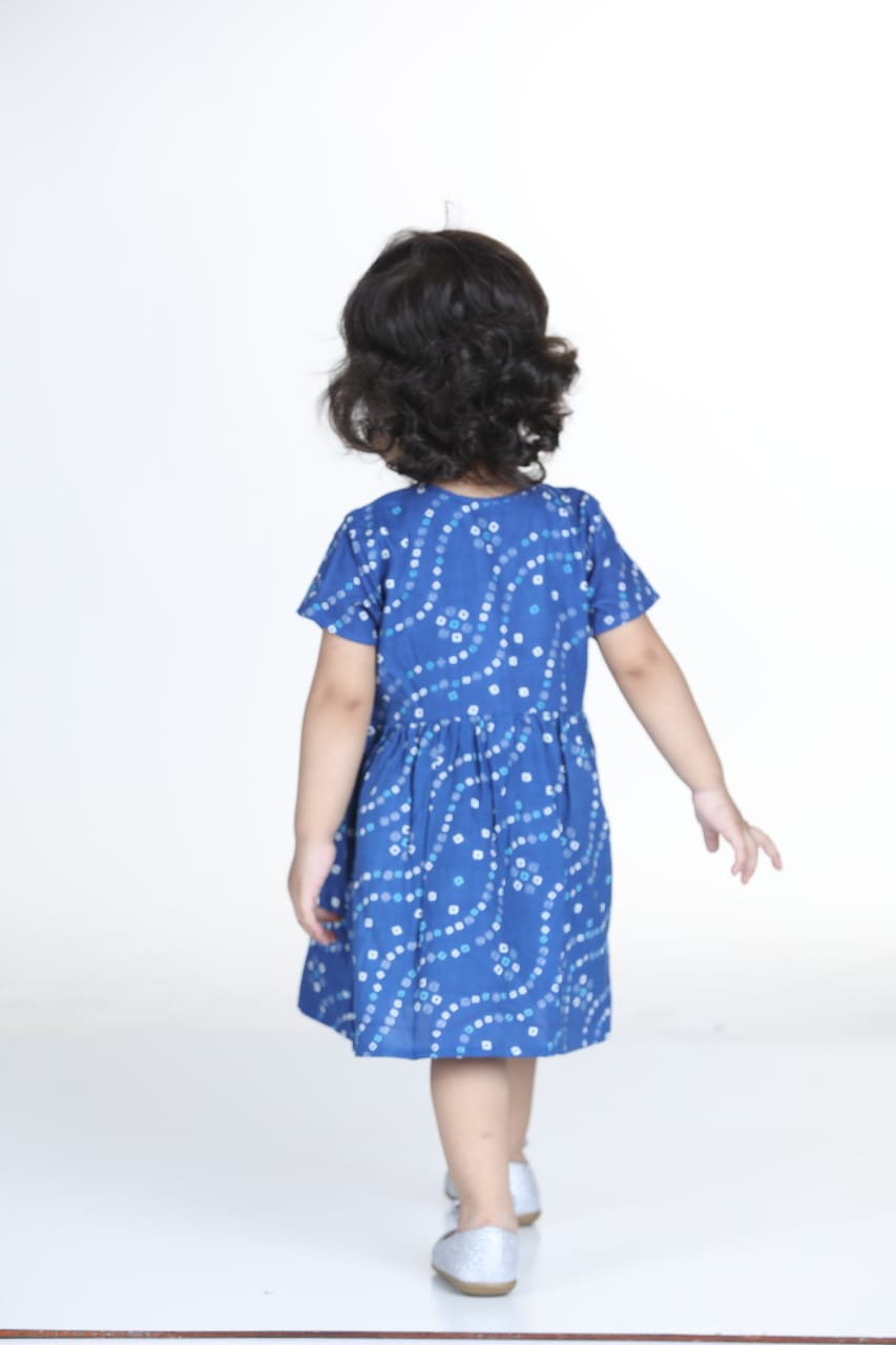 Jhabla en coton pour bébé avec bloomer - Bleu 
